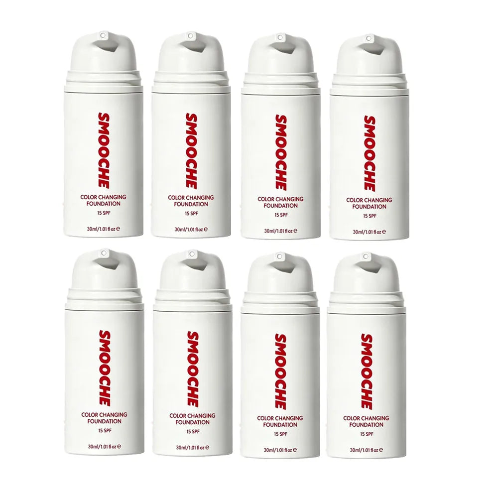 30ml SMOOCHE Color Changing Foundation - Self-Adjusting Shade, Covers Imperfections & Fine Lines for Flawless Natural Look