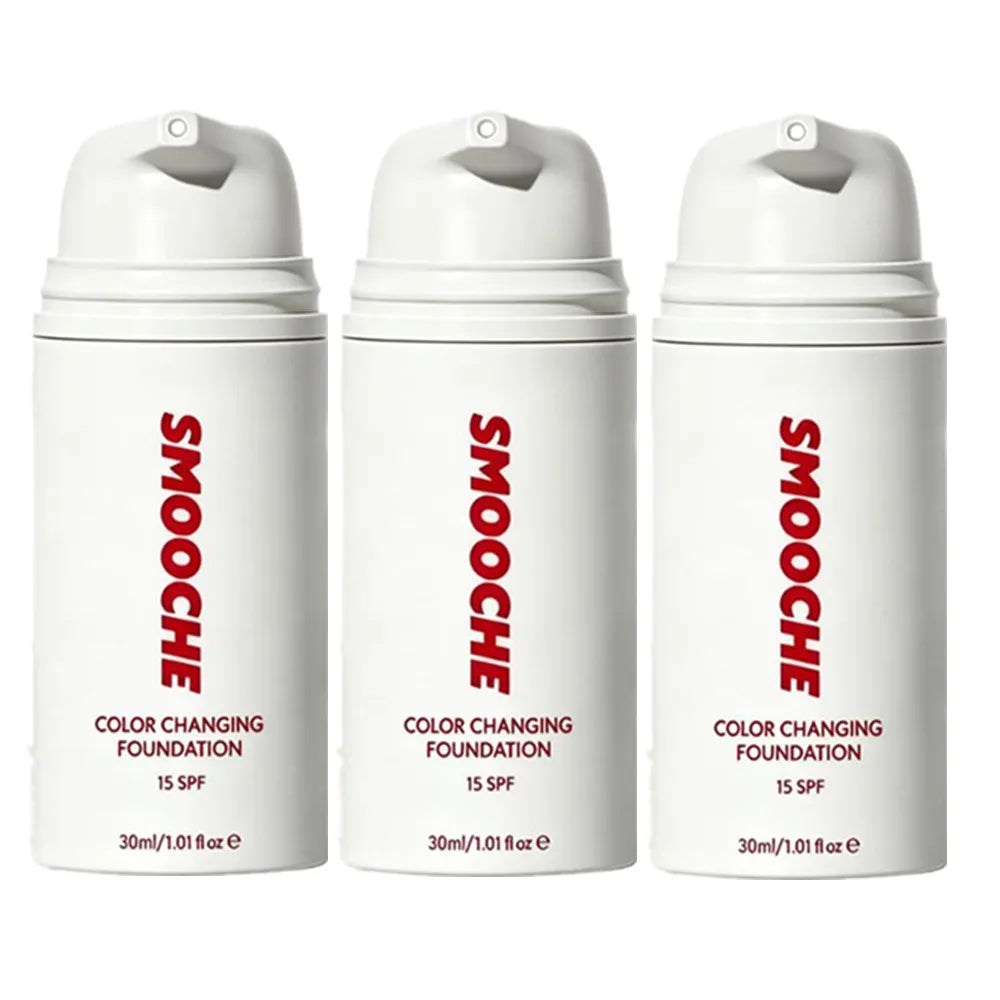 30ml SMOOCHE Color Changing Foundation - Self-Adjusting Shade, Covers Imperfections & Fine Lines for Flawless Natural Look