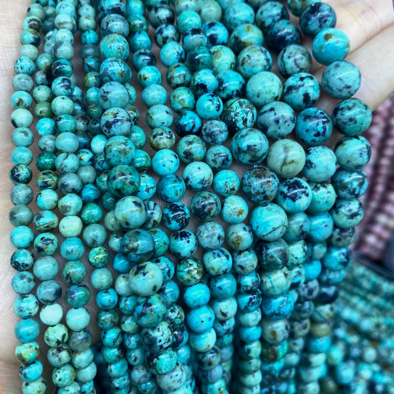 4 6 8 10 12mm Natural purple Stichtite Opal green Larimar stone Round Loose Beads For Jewelry Making DIY Bracelets Necklace 15''