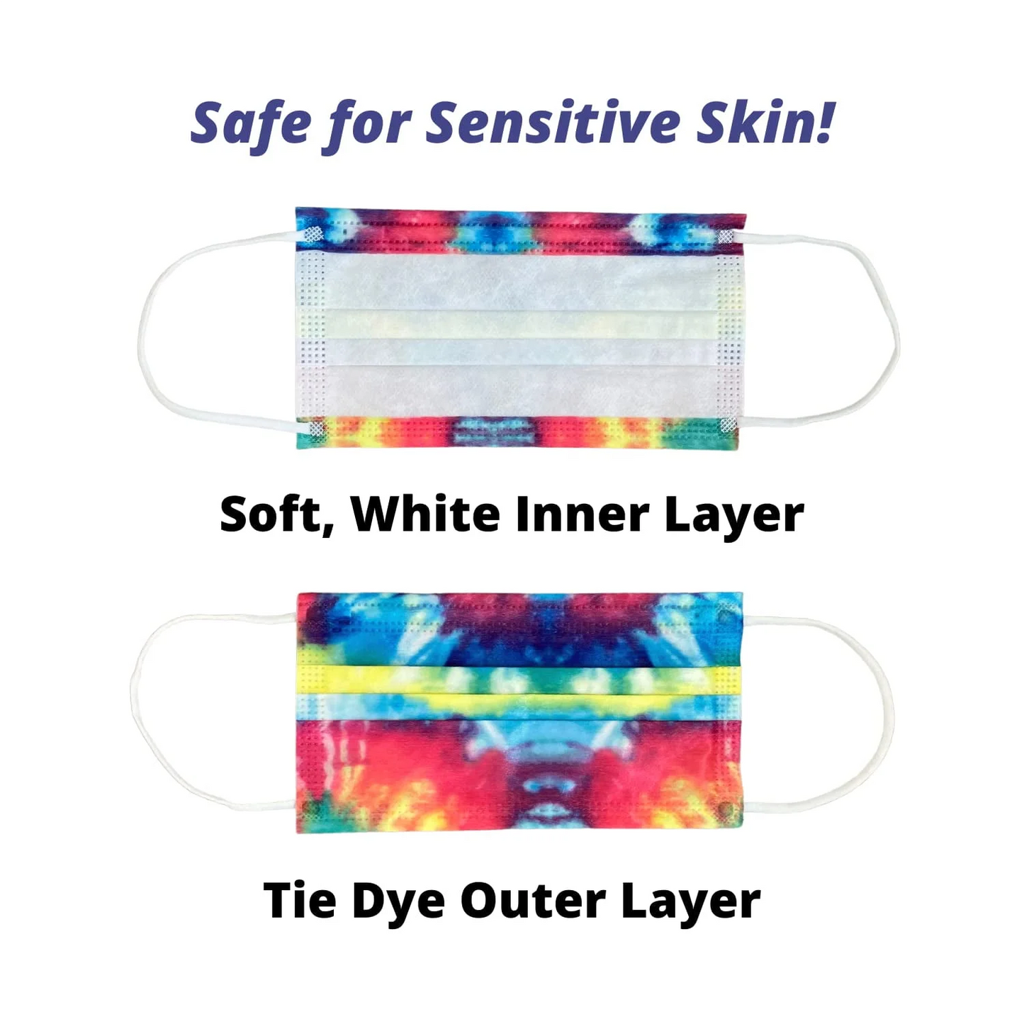 Protective Face Masks - Breathable 3 Layers of Bright Colors Face Mask for Adults- 50ct