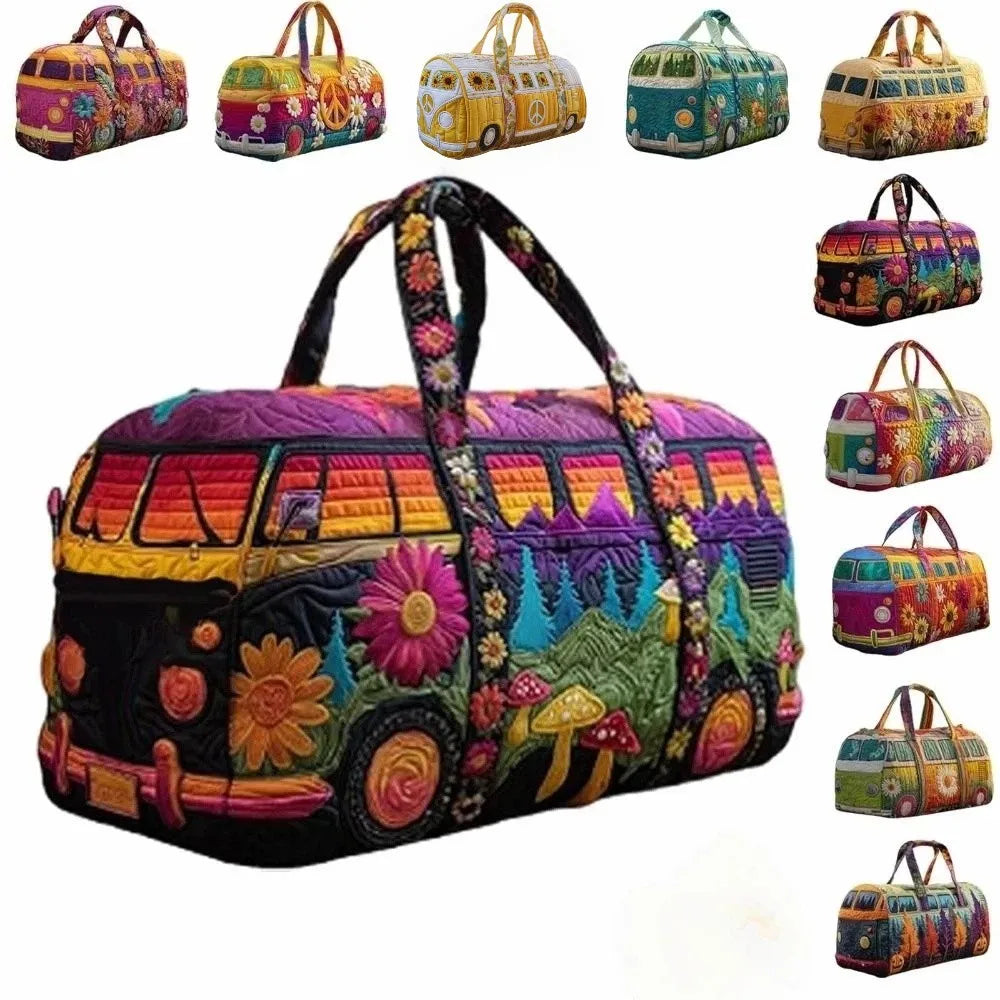 Adjustable Strap Quilted Duffle Bag 3D Quilting Craft Tote Bags Travel Duffel Bag Large Capacity Short-distance Handbag