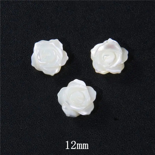 8-12mm Rose-shaped Shell Beads Natural Mother-of-pearl Bead Handmade Fashion DIY MOP Charm Beads for Necklace Earrings Accessory