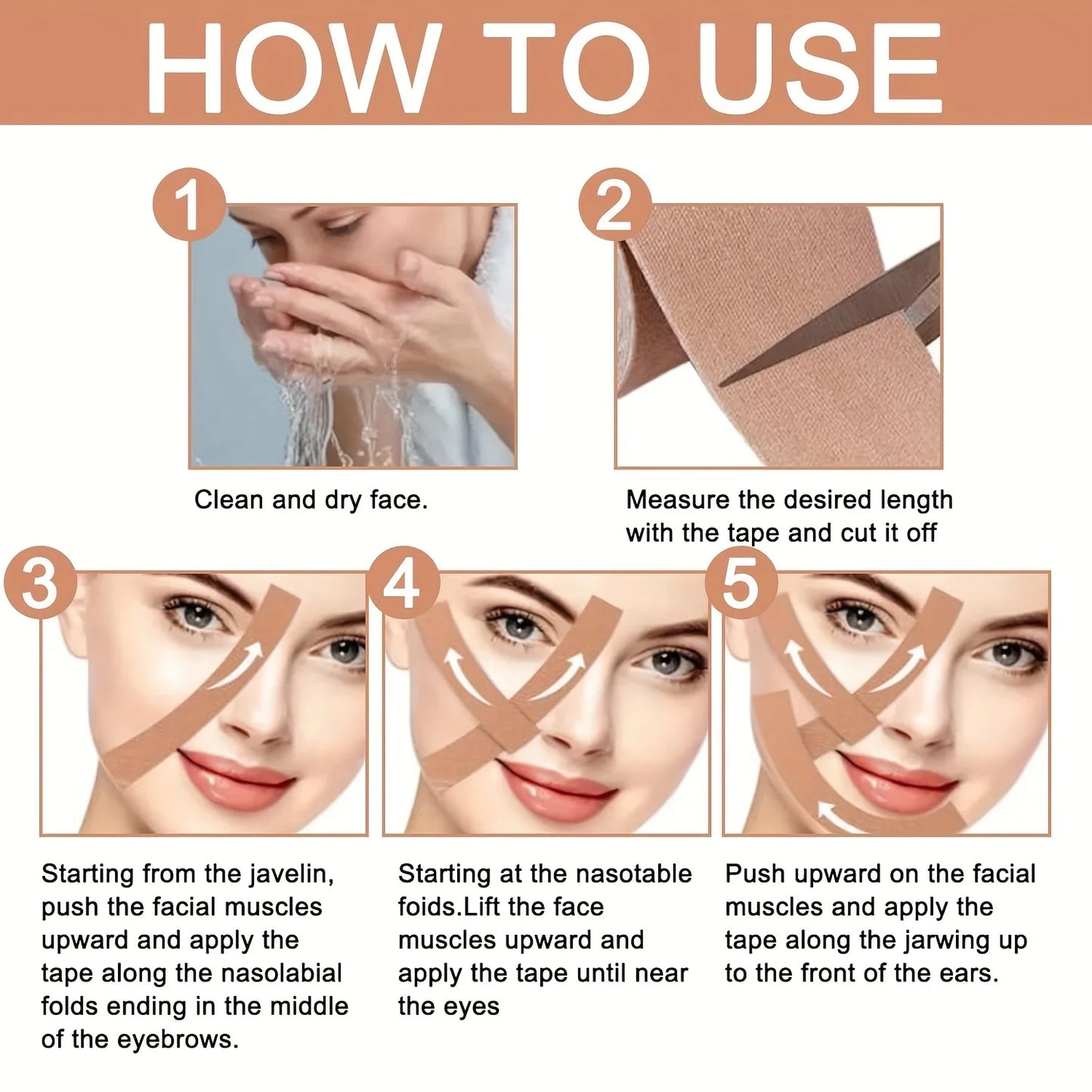 Face and Neck Wrinkle Removal Tape - Smooth Multipurpose High Elasticity Face Sticker for Forehead, Neck, Lips, Chin Care Tool