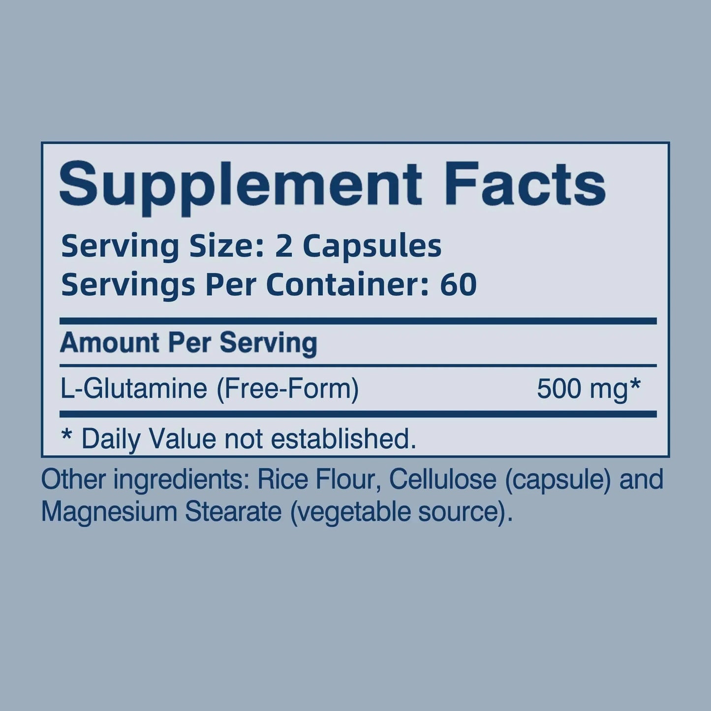 L-Glutamine 500mg - Promotes Muscle Growth and Recovery, Improves Immunity - 120 Capsules
