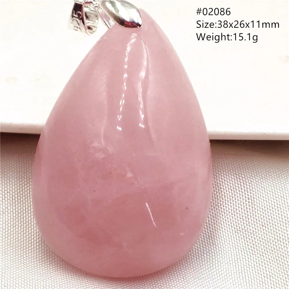 Natural Rose Quartz Pendant Pink Rose Quartz Madagascar Women Men Love Stone AAAAA
