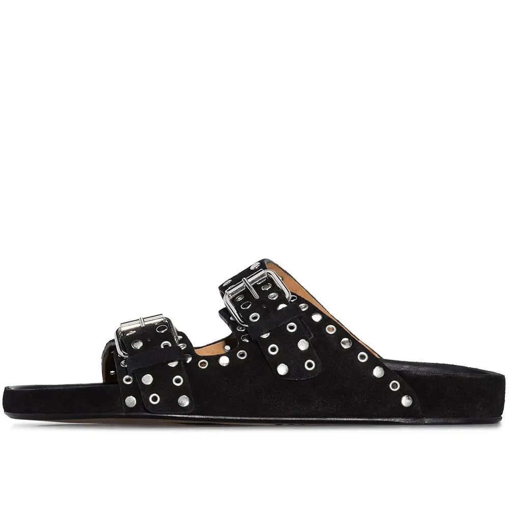Sandals Woman Summer 2024 Beach Open Toe Slippers Flat Shoes Sandals Unisex Buckle Rivet Decoration Slip On Roman Big Size 43