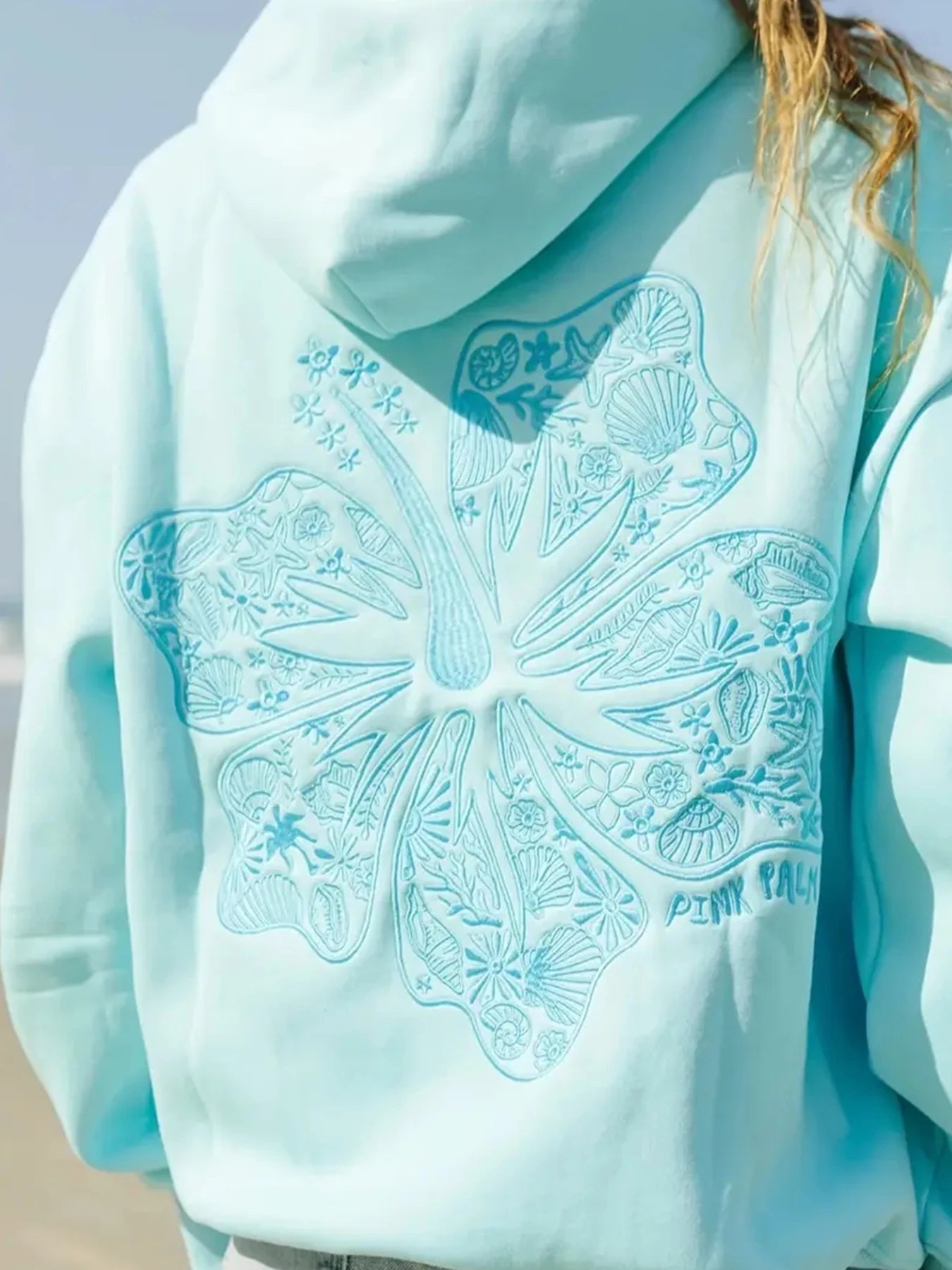2025 New Women's Tropical Floral Island Hoodie, Comfortable Long Sleeve Loose Pullover with Pockets, Street Style, Machine Washable
