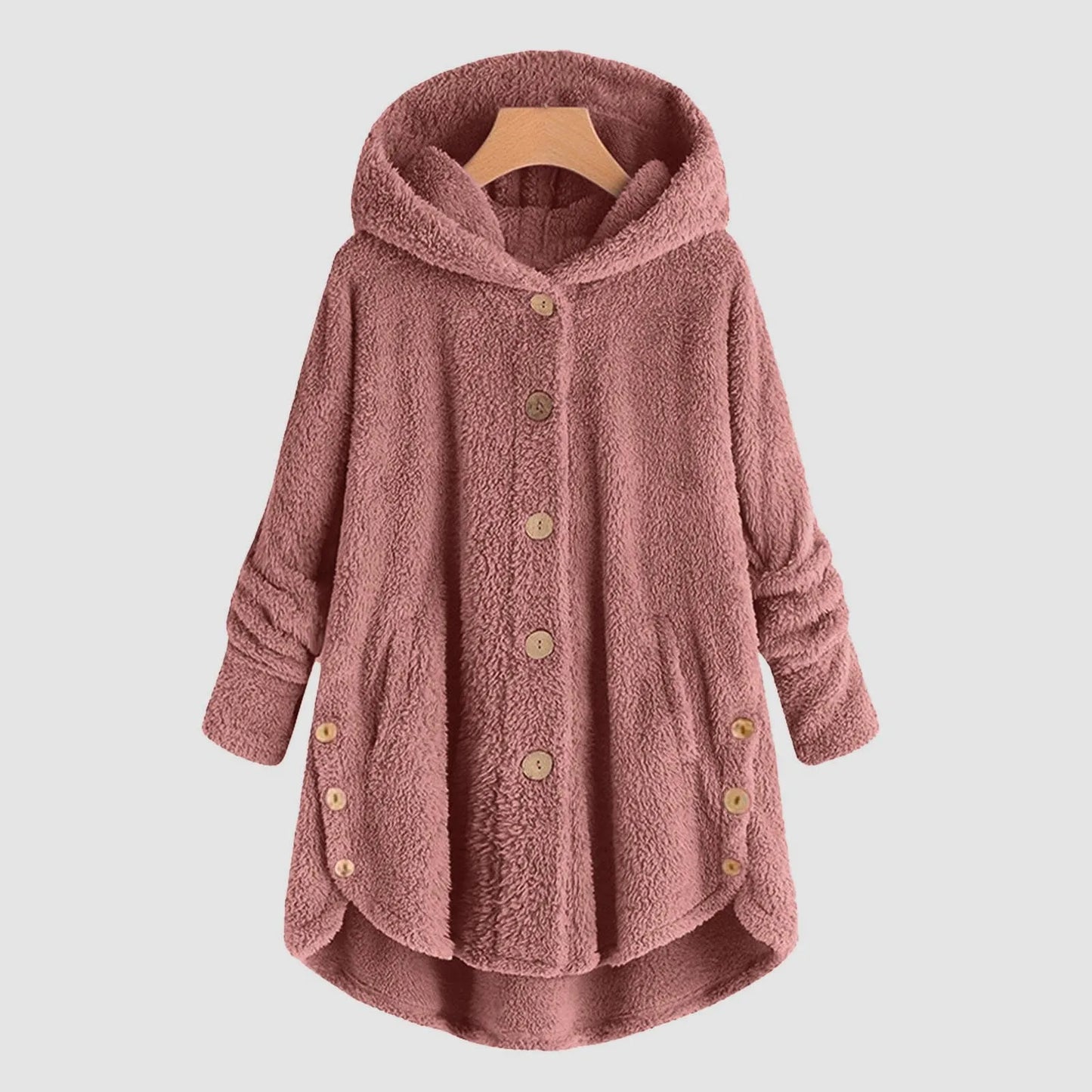 Plus Size 5XL Solid Coat for Women Warm Teddy Bear Plush Coat Wool Jacket Female Hooded Jacket Autumn Winter Women's Coat Casaco