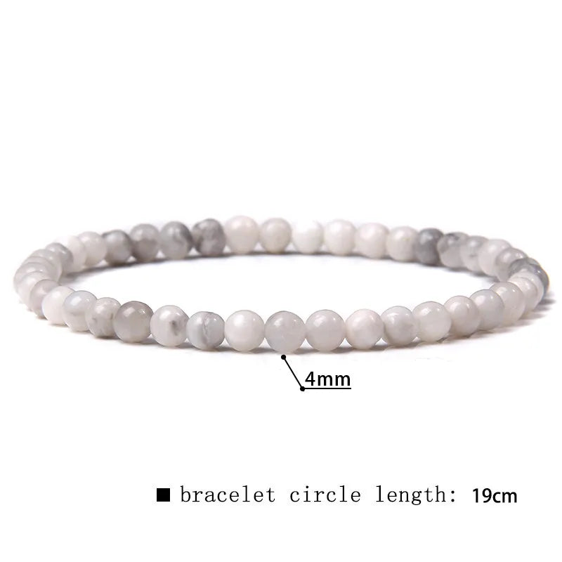 2024 New Stone Bracelet Natural Quartzs Cat Eye Jades Aquamarines Stone Bead Bracelet Stretch Bangle Jewelry Gift For Women Men