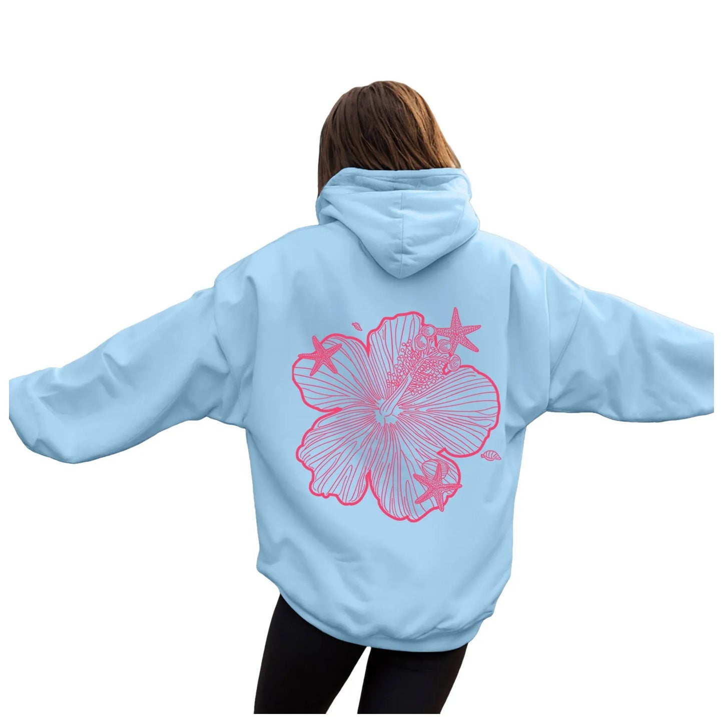 over Sized Hoodies for Women Women Hoodie Hooded Sweatshirt Casual Long Sleeve Pullover Loose Autumn Sweatshirt Long Sweatshirts