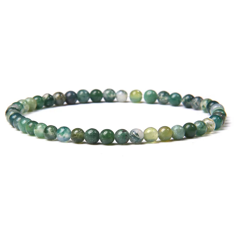 2024 New Stone Bracelet Natural Quartzs Cat Eye Jades Aquamarines Stone Bead Bracelet Stretch Bangle Jewelry Gift For Women Men