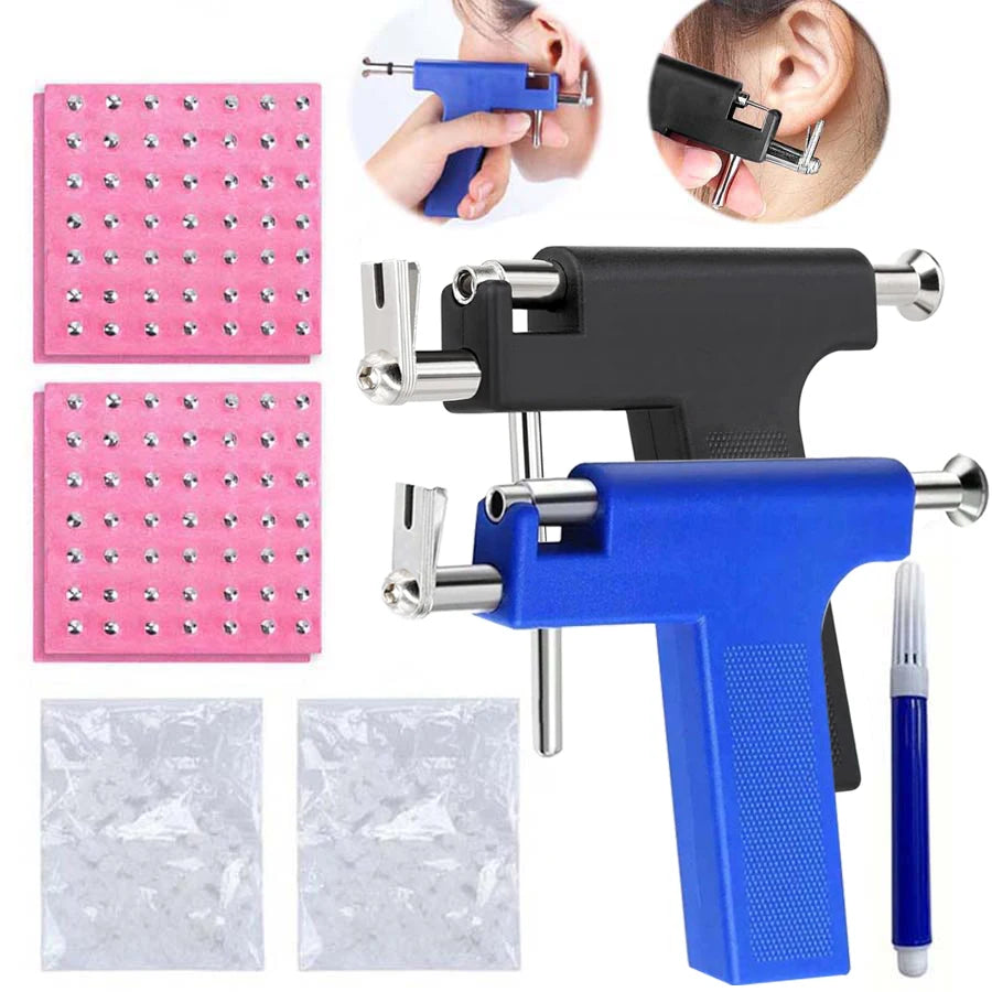 Professional Ear Piercing Gun Kit with 98pcs Stainless Steel Ear Studs-Safety Gun Piercing