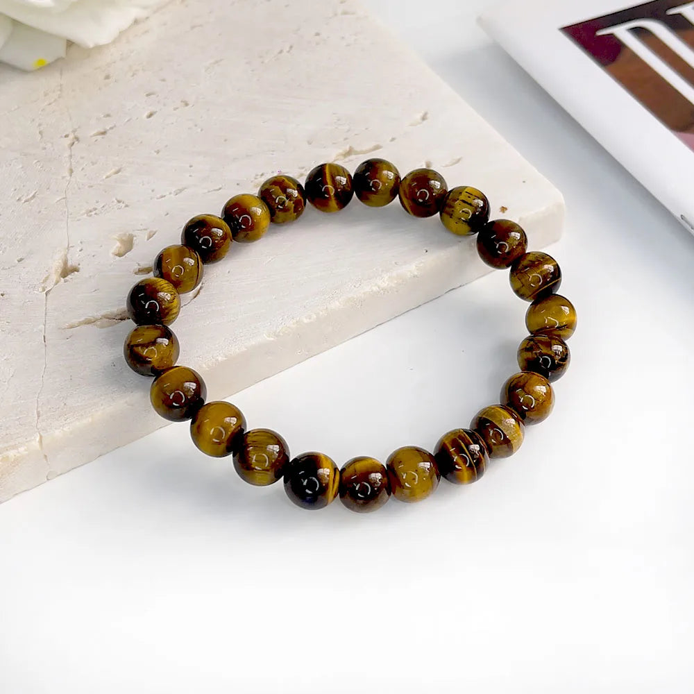 Natural Stone pink zebra Beaded Bracelet 6/8mm Dalmatian Jasper Rhodochrosite Agate Bracelet Gemstone Beads Bracelet