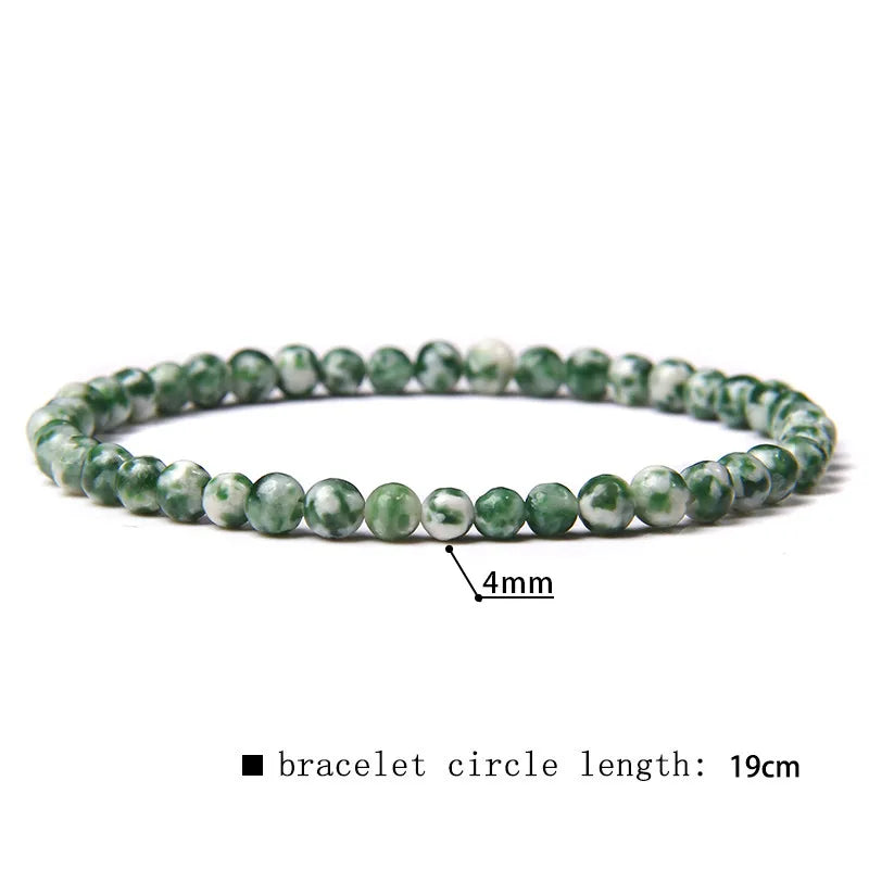 2024 New Stone Bracelet Natural Quartzs Cat Eye Jades Aquamarines Stone Bead Bracelet Stretch Bangle Jewelry Gift For Women Men