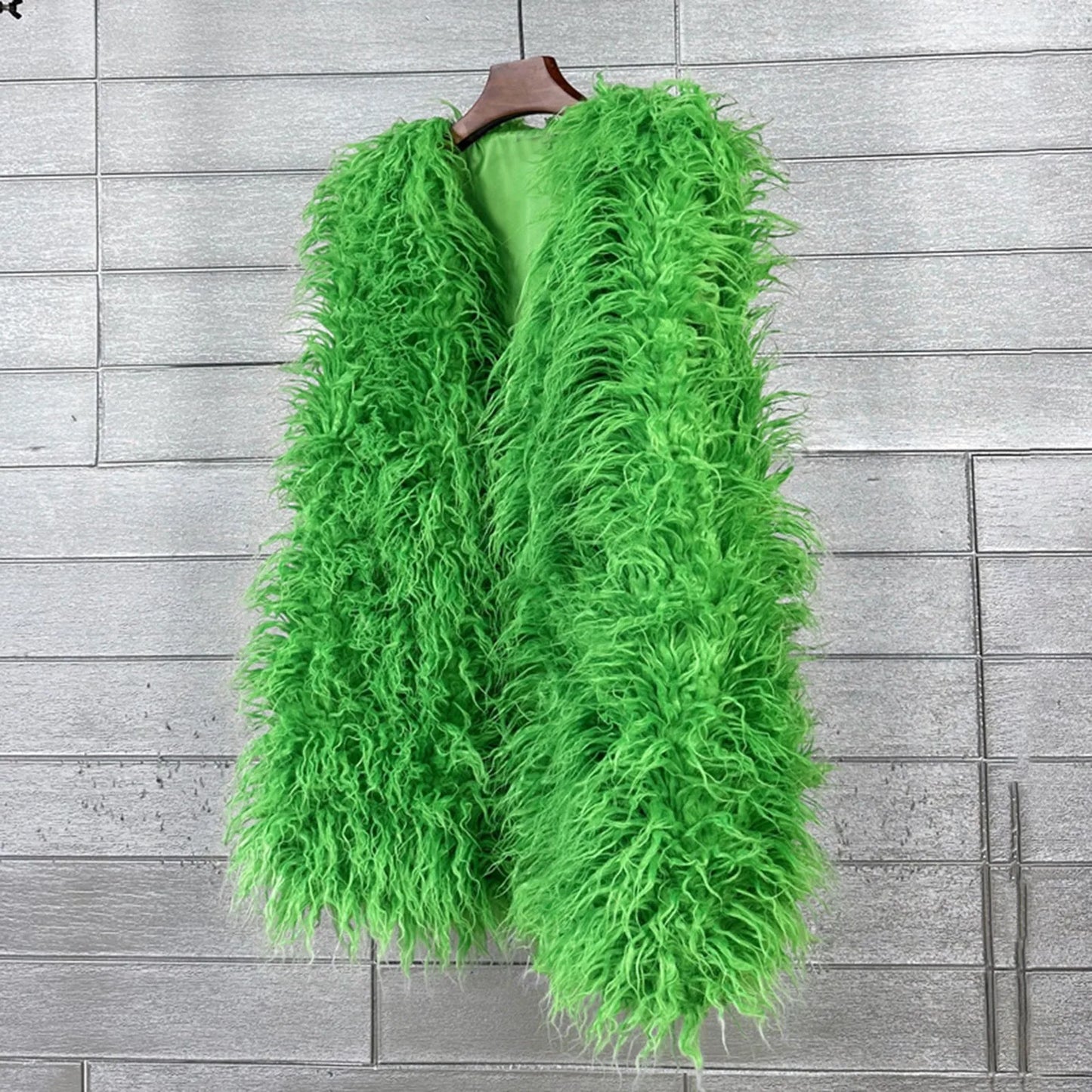 Vest Jacket Women Multicolored Faux Fur Warm Plush Coats Autumn Winter Furry Outwear Sleeveless Waistcoat Open Front Cardigan