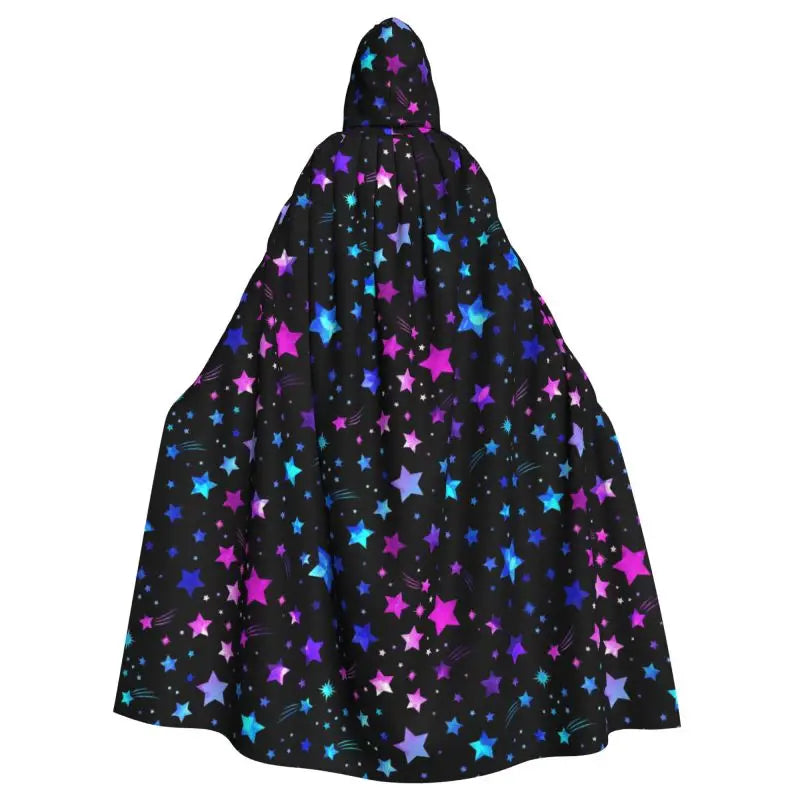 Space Galaxy Constellation Zodiac Star Long Hooded Cloak Unisex Witch Party Reversible Hooded Adults Vampires Cape