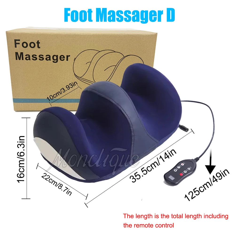 Shiatsu Kneading Electric Heating Foot Leg Massager Hot Therapy Rollers Muscle Relax Big Size Care Foot Machine Tool Household