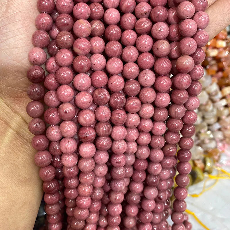 4 6 8 10 12mm Natural purple Stichtite Opal green Larimar stone Round Loose Beads For Jewelry Making DIY Bracelets Necklace 15''