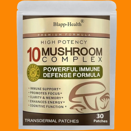 Advanced 10 Mushroom Complex Transdermal Patches For Brain Memory Immune Support Lions Mane-reishi-cordyceps 30 Patches
