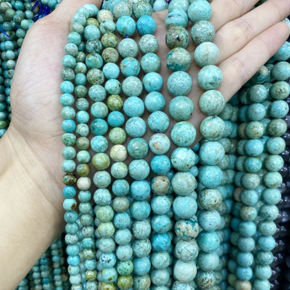4 6 8 10 12mm Natural purple Stichtite Opal green Larimar stone Round Loose Beads For Jewelry Making DIY Bracelets Necklace 15''