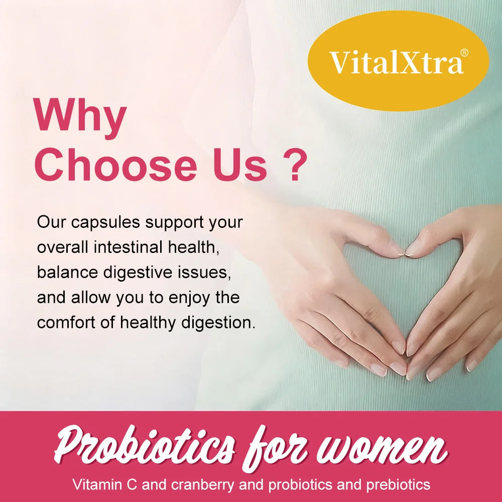 Women's Probiotics, with Cranberry and Prebiotics, Support Gut Health, Maintain Women's Health, and Cleanse The Urinary Tract