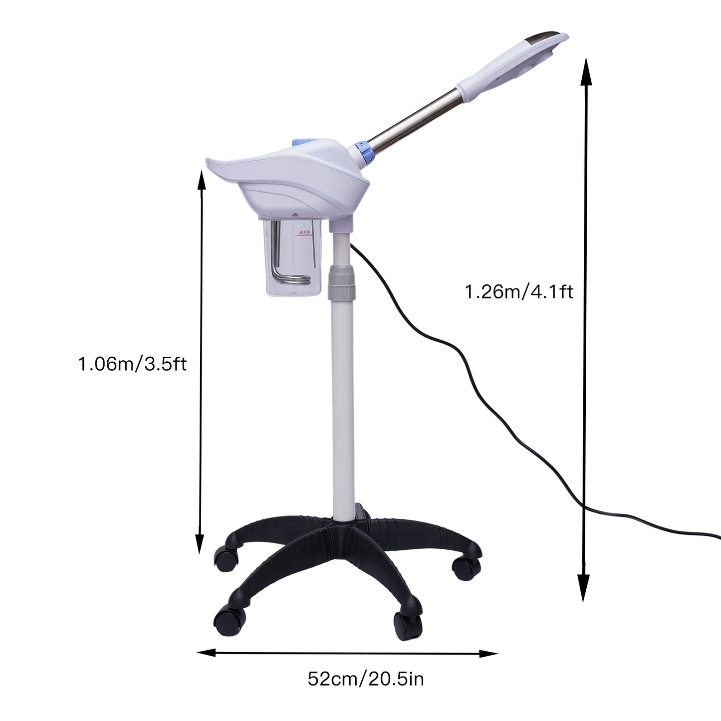 Professional Facial Steamer with Hot Mist Function Multifunctional Facial Steamer with Herbal Cup 360 Rotating Nozzle
