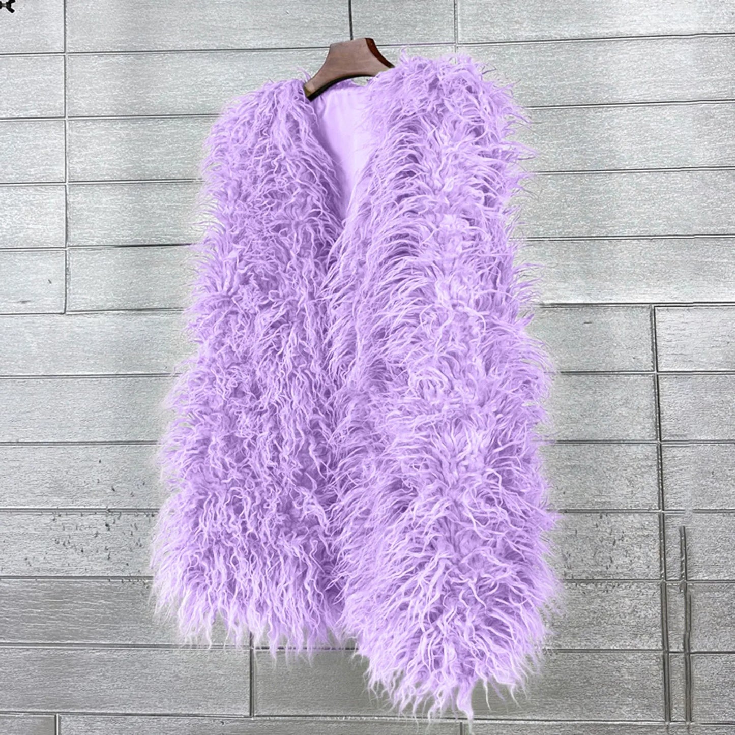 Vest Jacket Women Multicolored Faux Fur Warm Plush Coats Autumn Winter Furry Outwear Sleeveless Waistcoat Open Front Cardigan