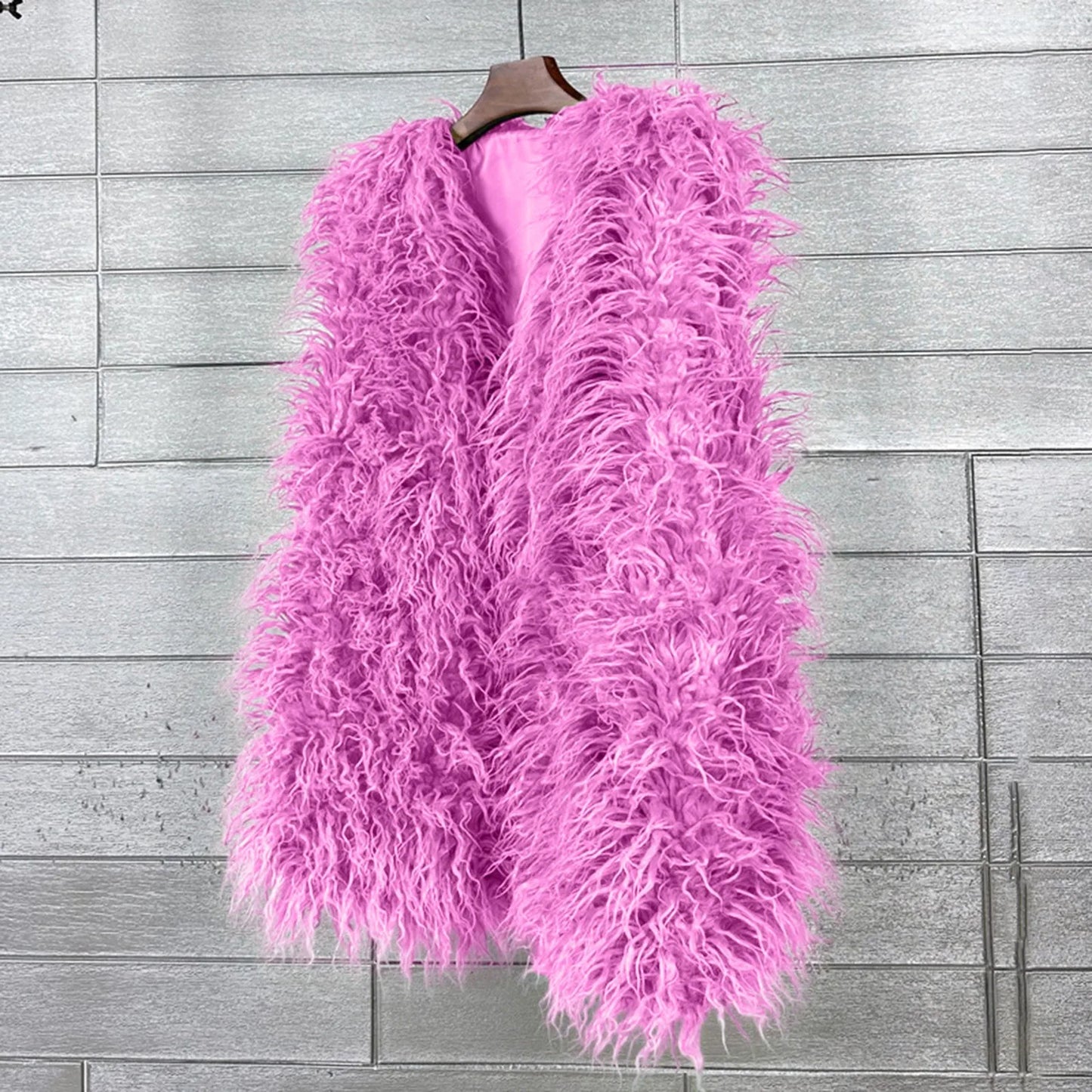 Vest Jacket Women Multicolored Faux Fur Warm Plush Coats Autumn Winter Furry Outwear Sleeveless Waistcoat Open Front Cardigan