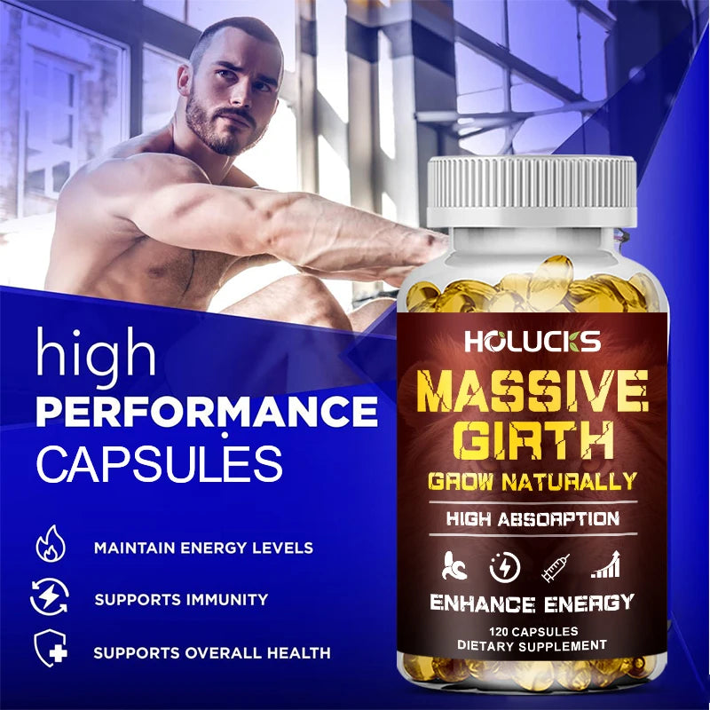 Massive Girth Men's Capsules, Enhances Performance & Energy, Provide a Happy Life for Men and Women - 120 Gummy