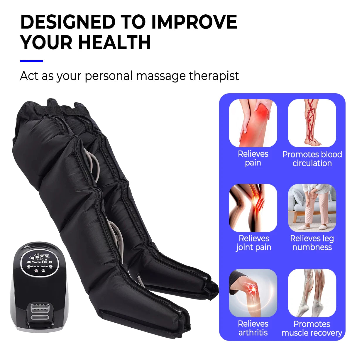 High Quality Air Compression Leg Massager 4-Cavity Physiotherapy Compression Wraps Promotes Blood Circulation Leg Arm Massager