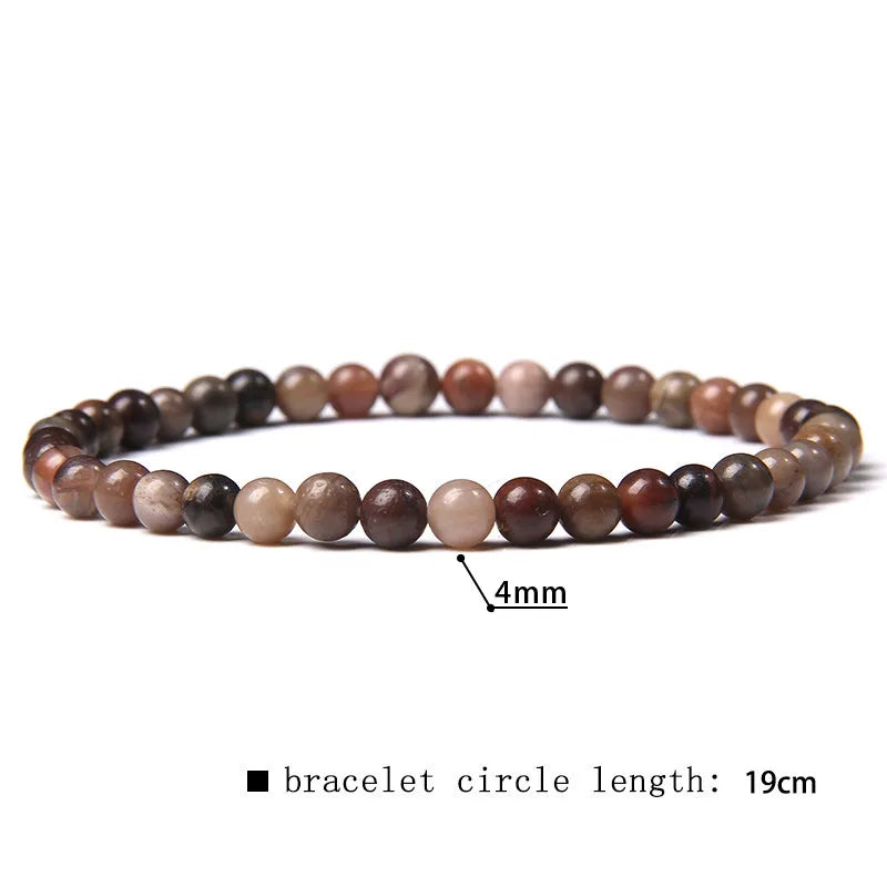 2024 New Stone Bracelet Natural Quartzs Cat Eye Jades Aquamarines Stone Bead Bracelet Stretch Bangle Jewelry Gift For Women Men