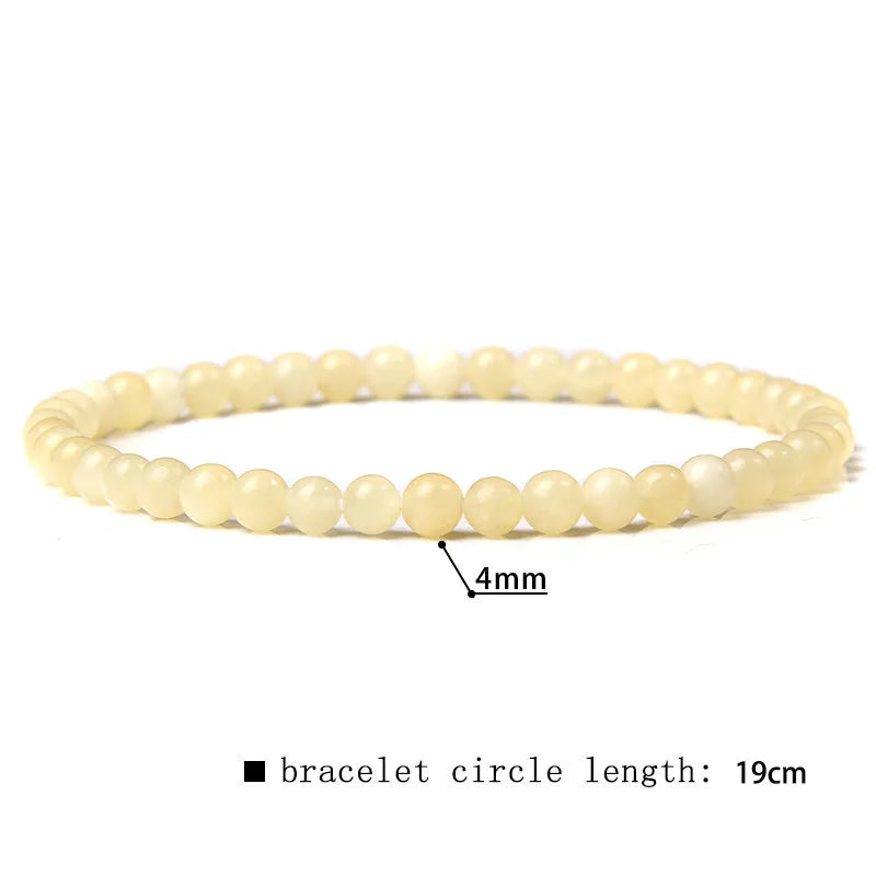2024 New Stone Bracelet Natural Quartzs Cat Eye Jades Aquamarines Stone Bead Bracelet Stretch Bangle Jewelry Gift For Women Men