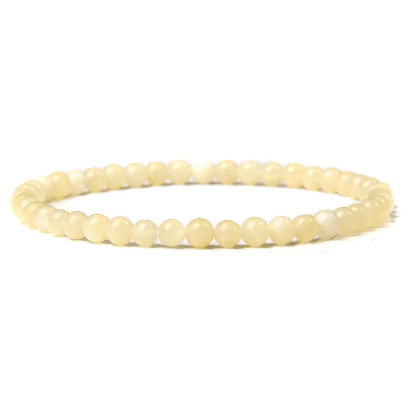 2024 New Stone Bracelet Natural Quartzs Cat Eye Jades Aquamarines Stone Bead Bracelet Stretch Bangle Jewelry Gift For Women Men