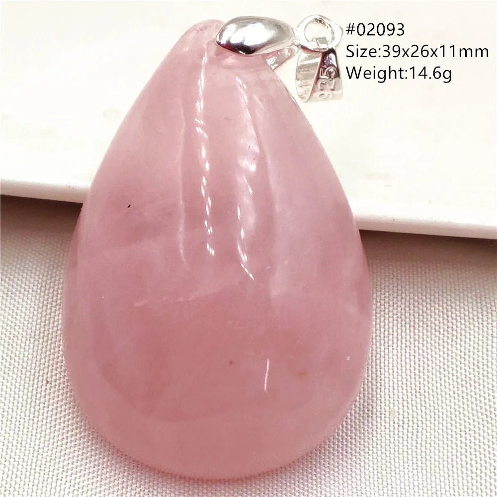 Natural Rose Quartz Pendant Pink Rose Quartz Madagascar Women Men Love Stone AAAAA