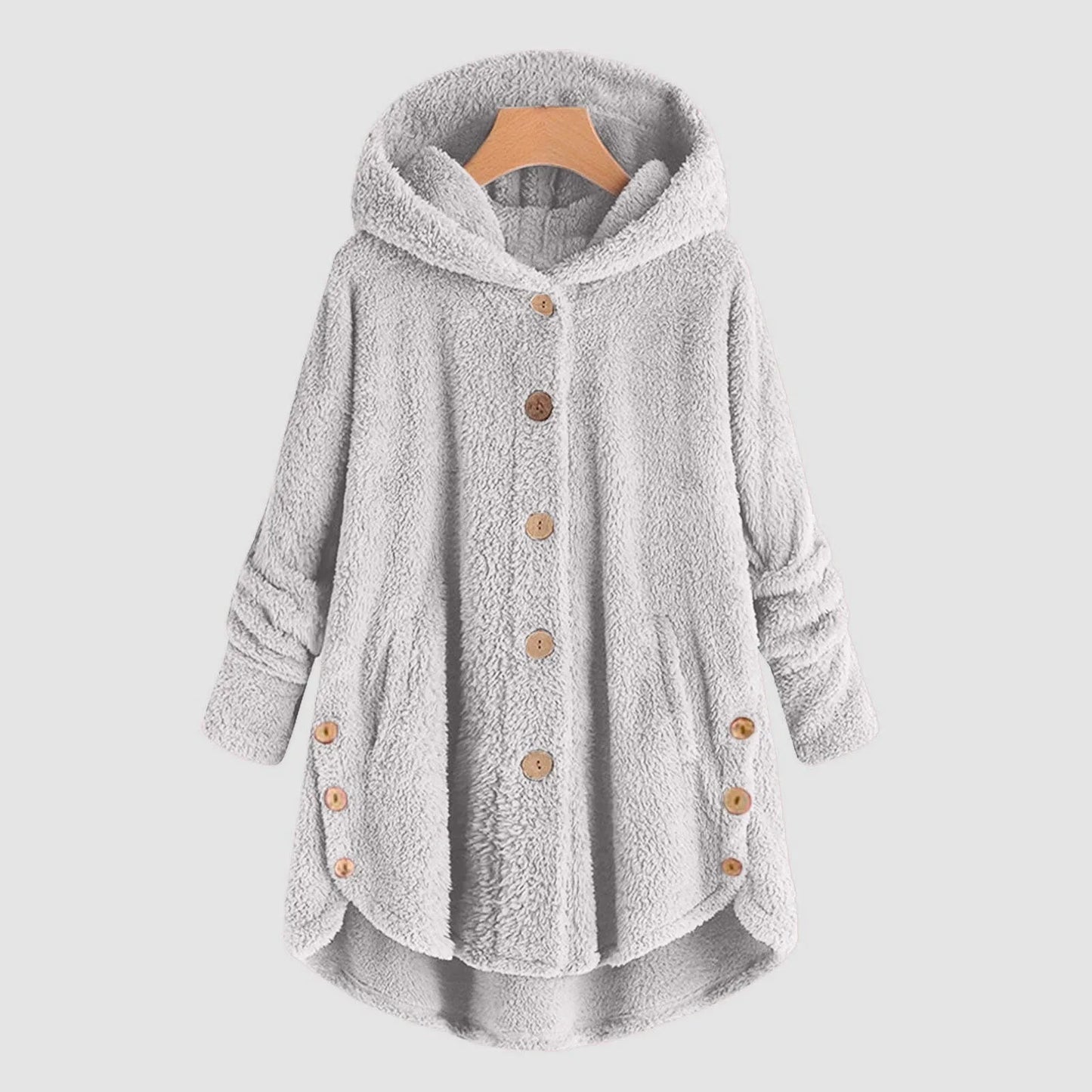 Plus Size 5XL Solid Coat for Women Warm Teddy Bear Plush Coat Wool Jacket Female Hooded Jacket Autumn Winter Women's Coat Casaco