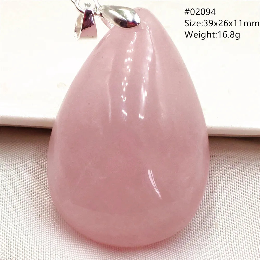Natural Rose Quartz Pendant Pink Rose Quartz Madagascar Women Men Love Stone AAAAA