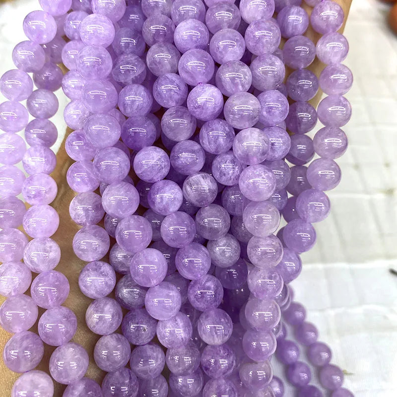 4 6 8 10 12mm Natural purple Stichtite Opal green Larimar stone Round Loose Beads For Jewelry Making DIY Bracelets Necklace 15''