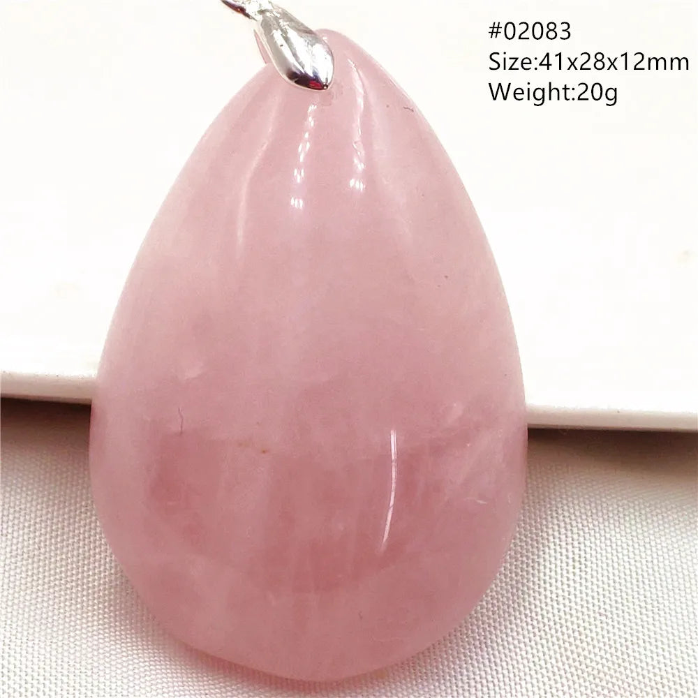 Natural Rose Quartz Pendant Pink Rose Quartz Madagascar Women Men Love Stone AAAAA